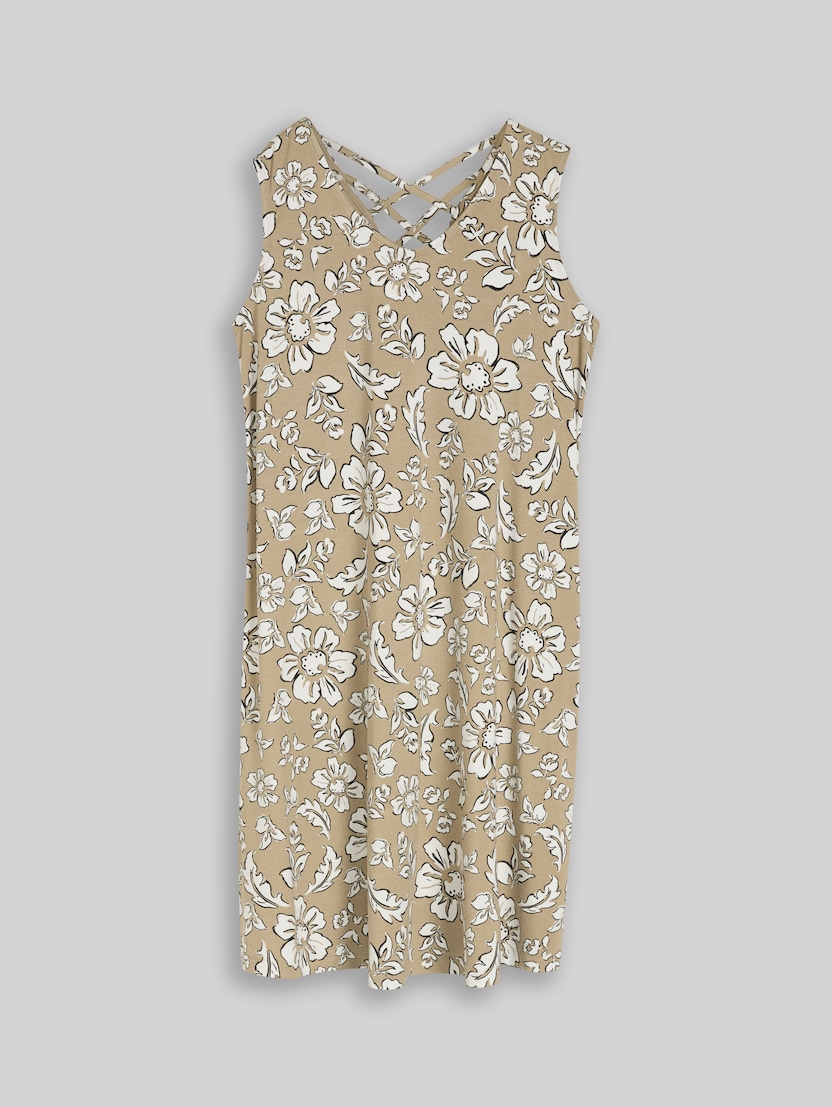 Jerseykleid mit Cut-Out-Detail von Women, olive big flower design