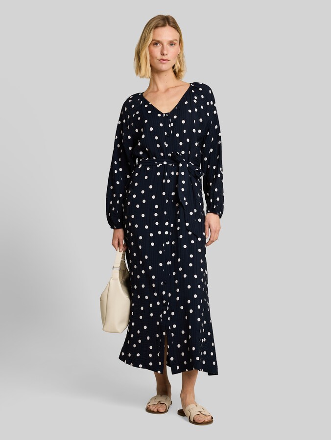 Maxi-Kleid mit Punktemuster von Women, navy big dot design