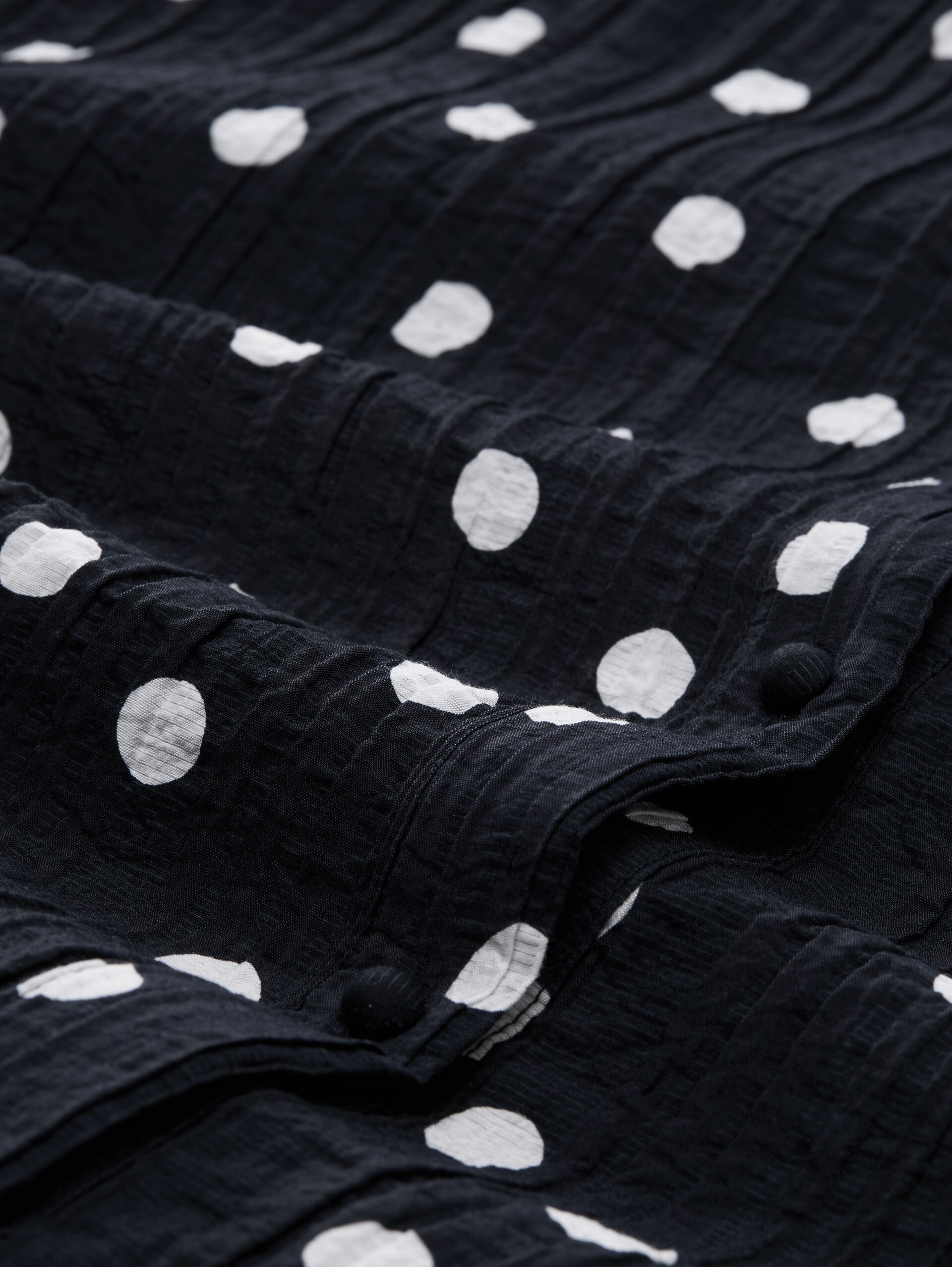 Maxi dress with polka dot pattern - navy big dot design - Material view