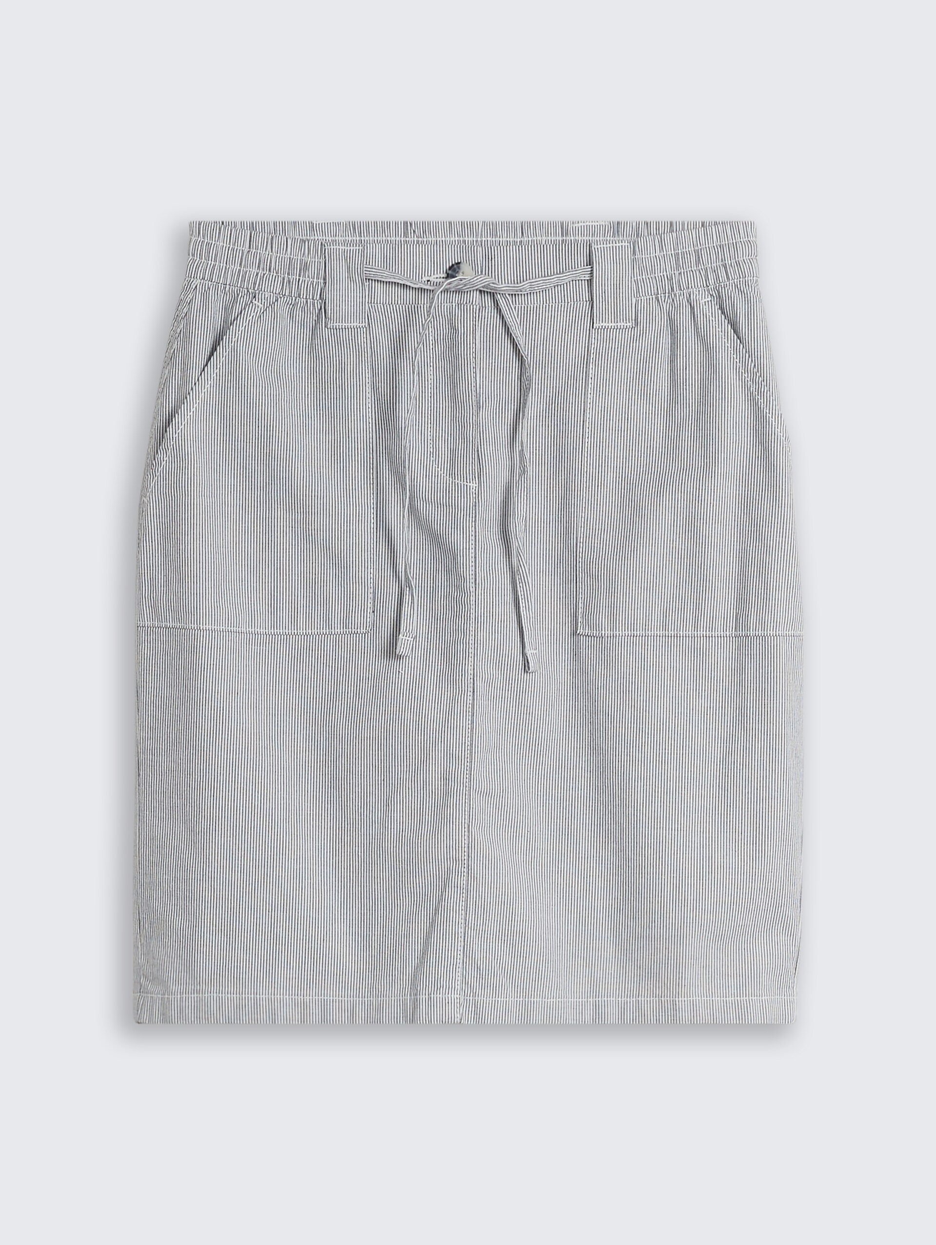Chino-rok met trekkoord - delicate navy white stripe - Product vooraanzicht