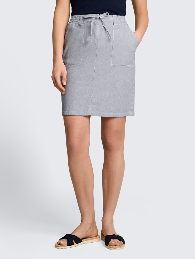 Chino-Rock mit Kordelzug von Women, delicate navy white stripe