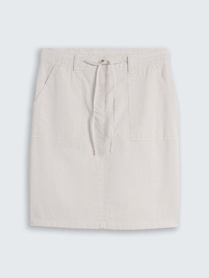 Chino-Rock mit Kordelzug von Women, delicate taupe grey stripe