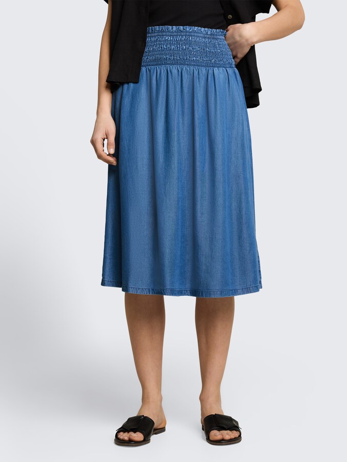 Jeansrock mit Eingriffstaschen von Women, Clean Light Stone Blue Denim