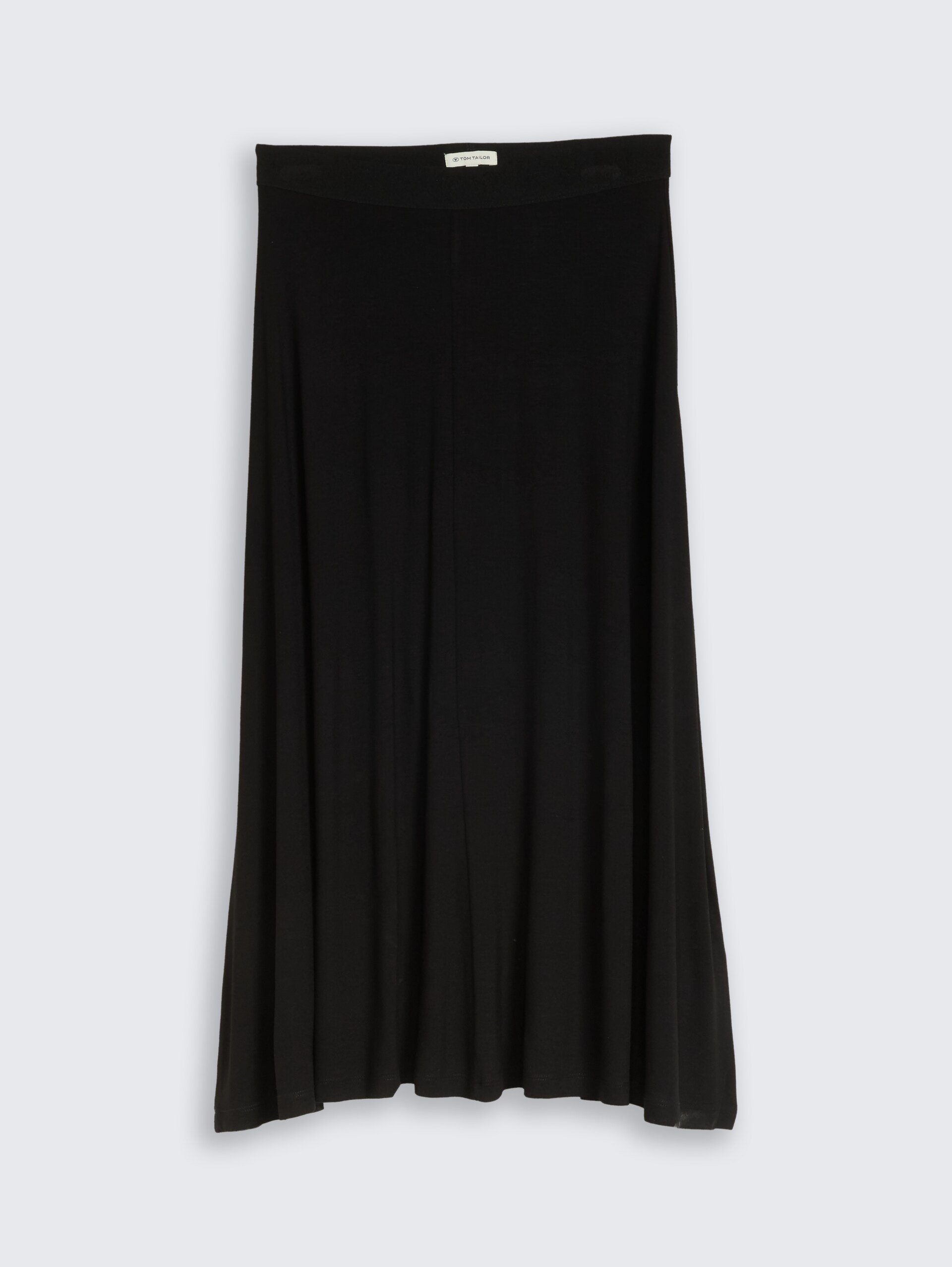 Jersey Midi-Rock - deep black - Vorder-Produkt-Ansicht