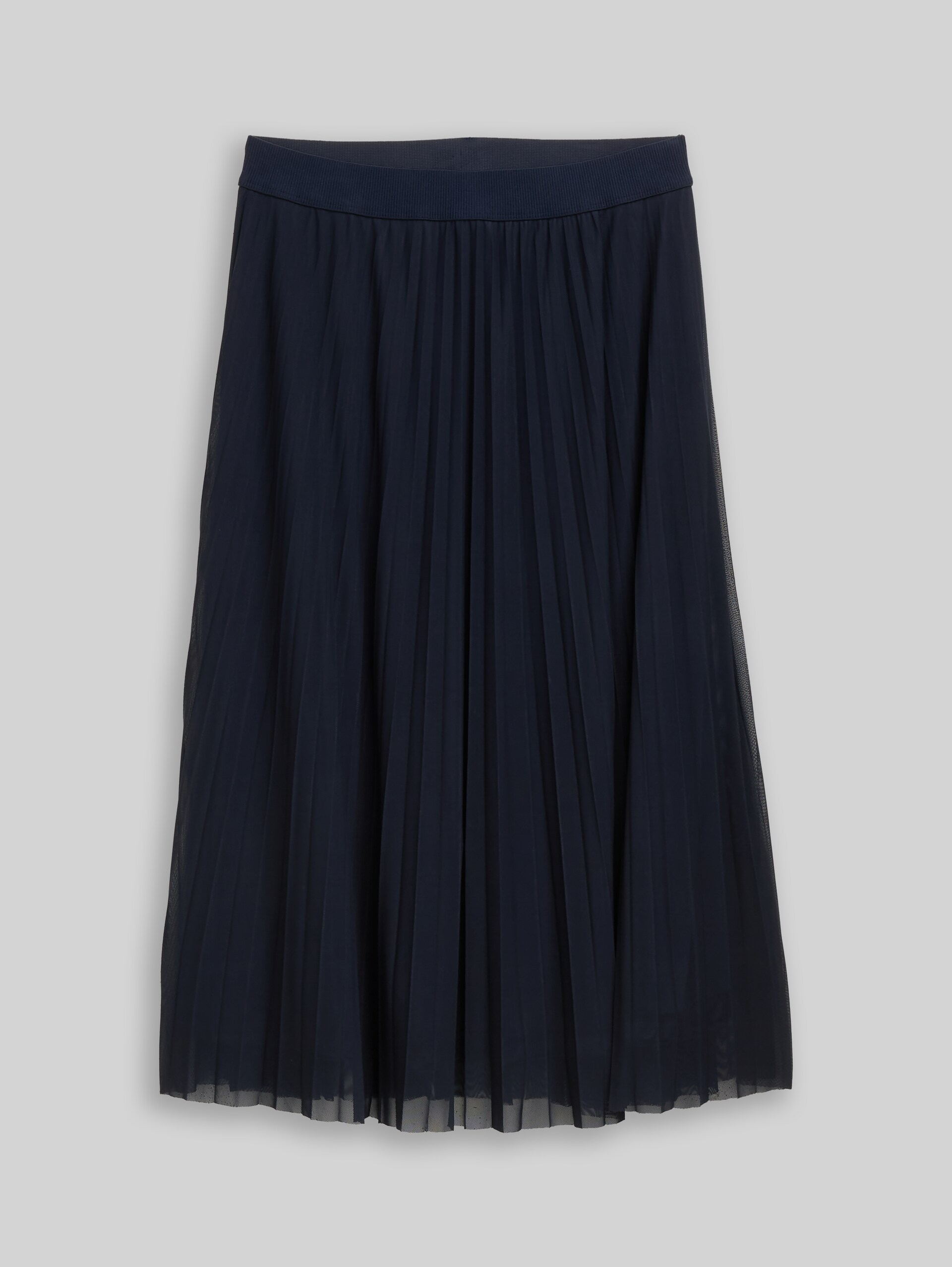 High Waist Plissee Midi-Rock - sky captain blue - Vorder-Produkt-Ansicht