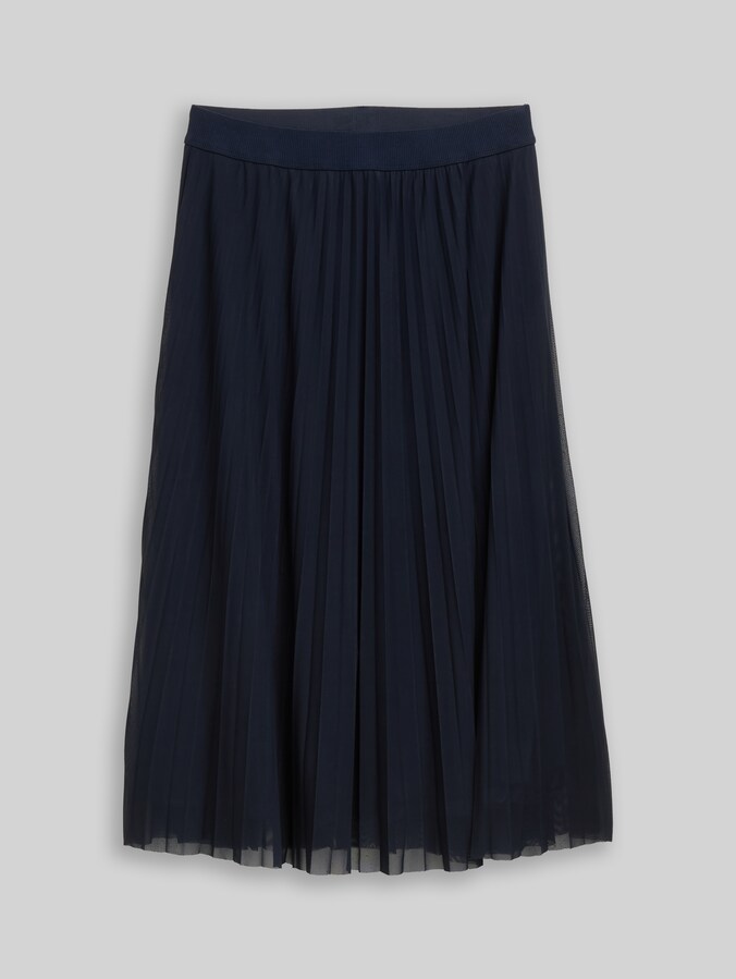 High Waist Plissee Midi-Rock von Women, sky captain blue