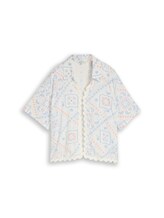 Ausgewählt, Boxy Fit Bluse mit Leinenanteil von Tom Tailor, weiß