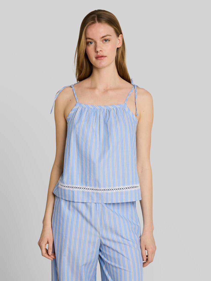 Blusentop mit Streifenmuster von Denim Female, blue white vertical stripe