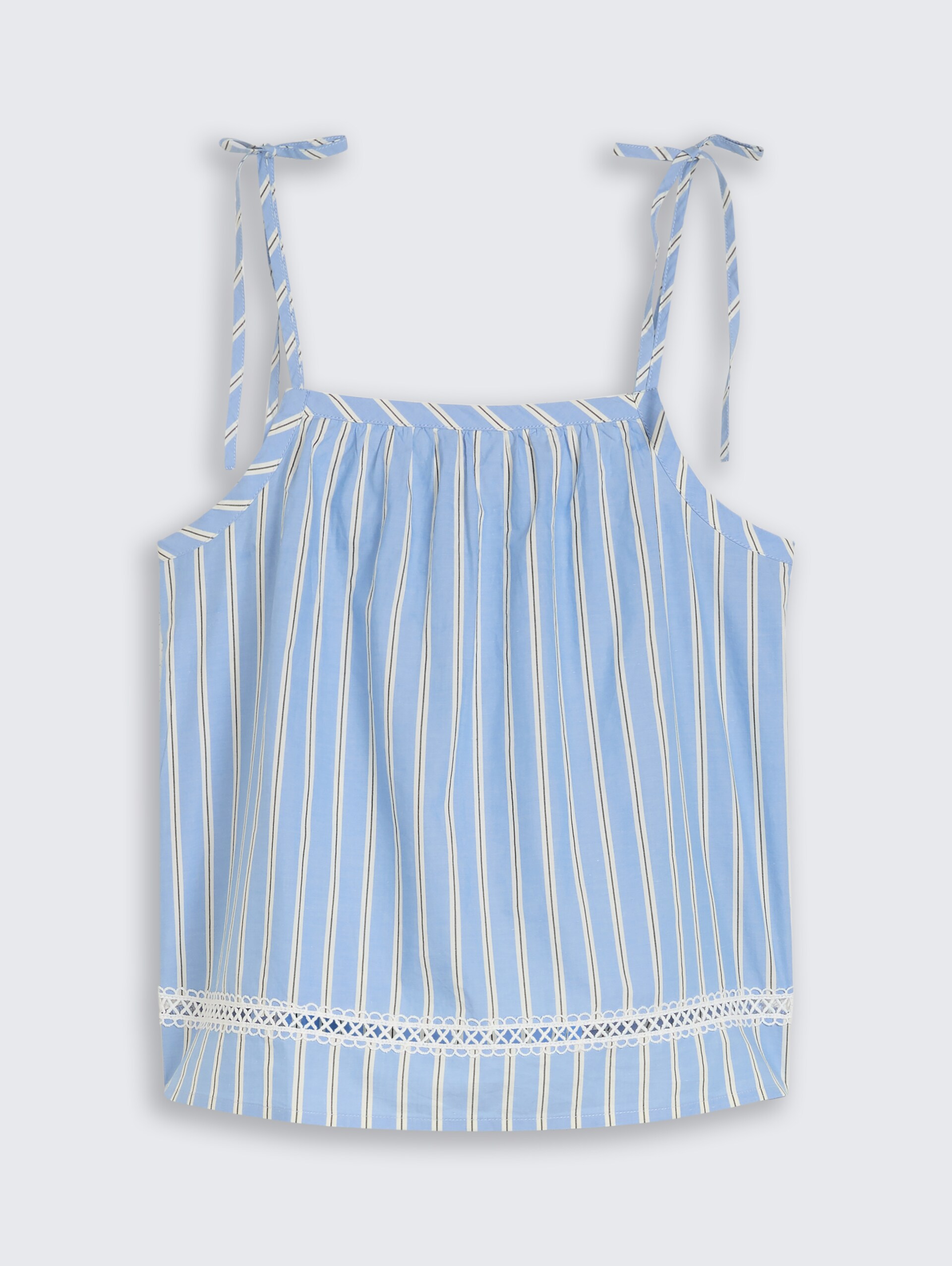 Blouse met streepmotief - blue white vertical stripe - Product vooraanzicht