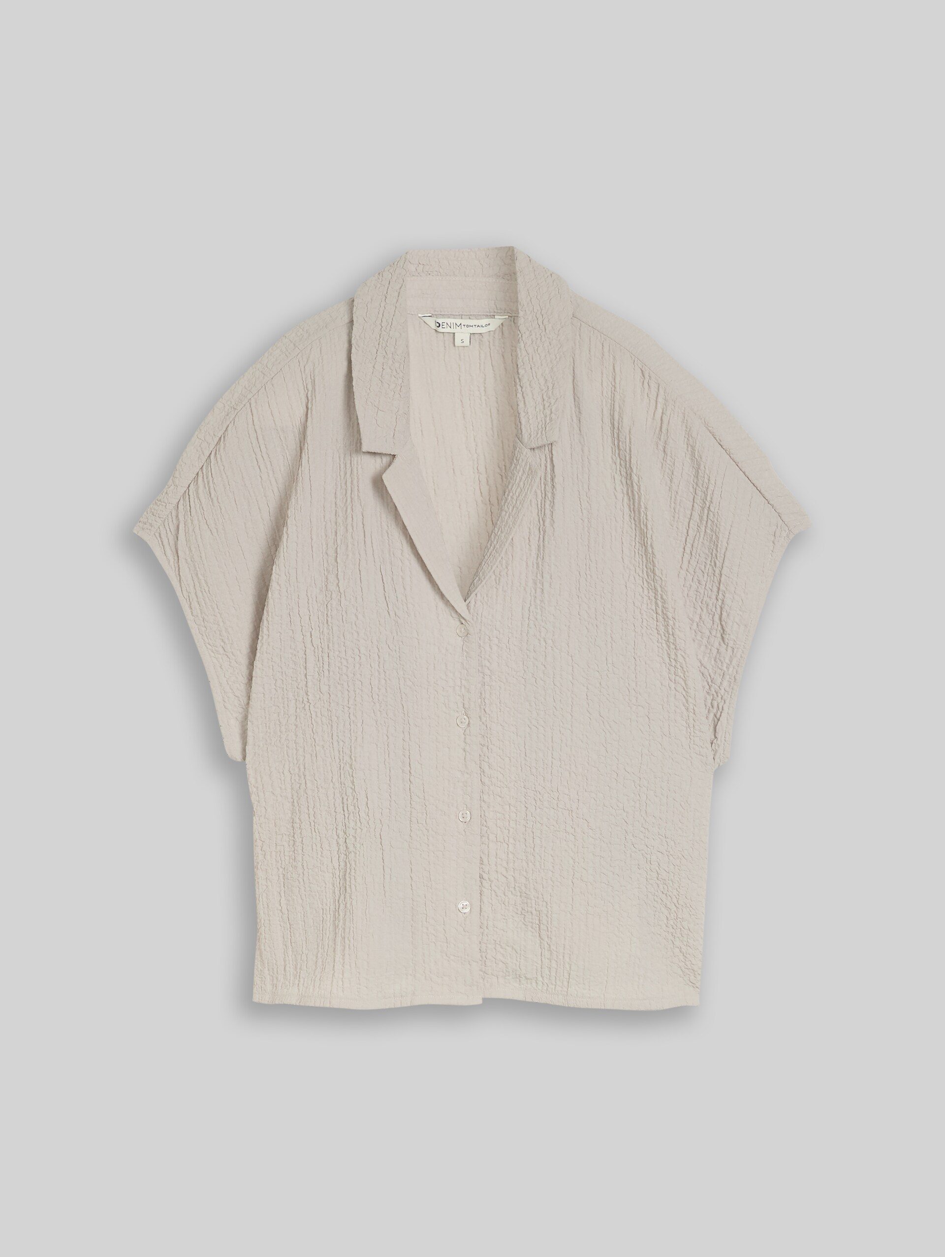 Seersucker Resort Hemdbluse - cloud grey - Vorder-Produkt-Ansicht