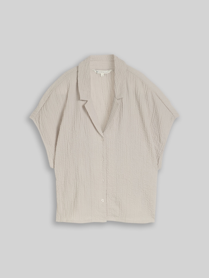 Seersucker Resort Hemdbluse von Denim Female, cloud grey