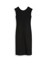 Geselecteerd, Getailleerde jacquard midi-jurk door Tom Tailor, zwart