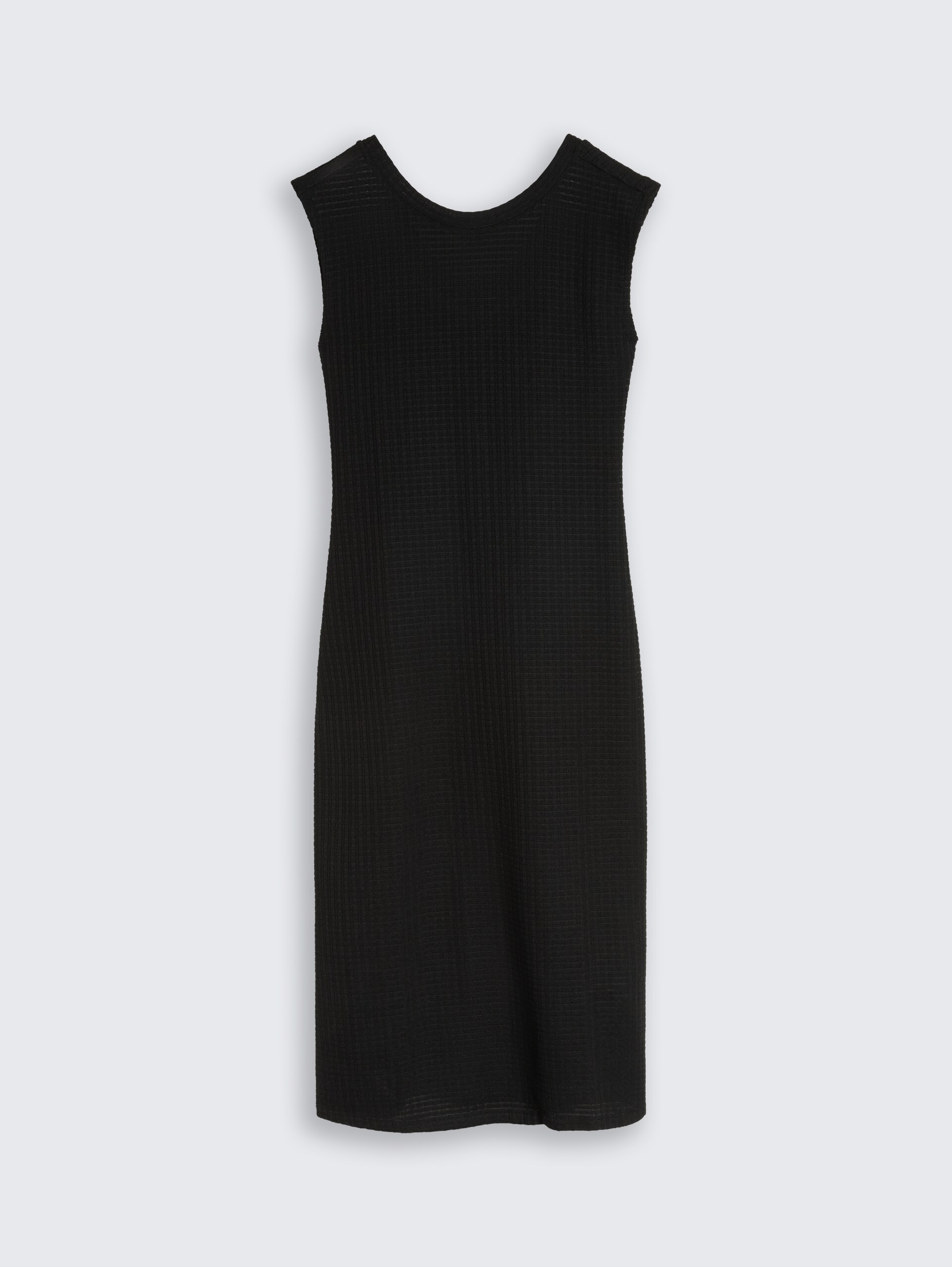 Getailleerde jacquard midi-jurk - deep black - Product vooraanzicht