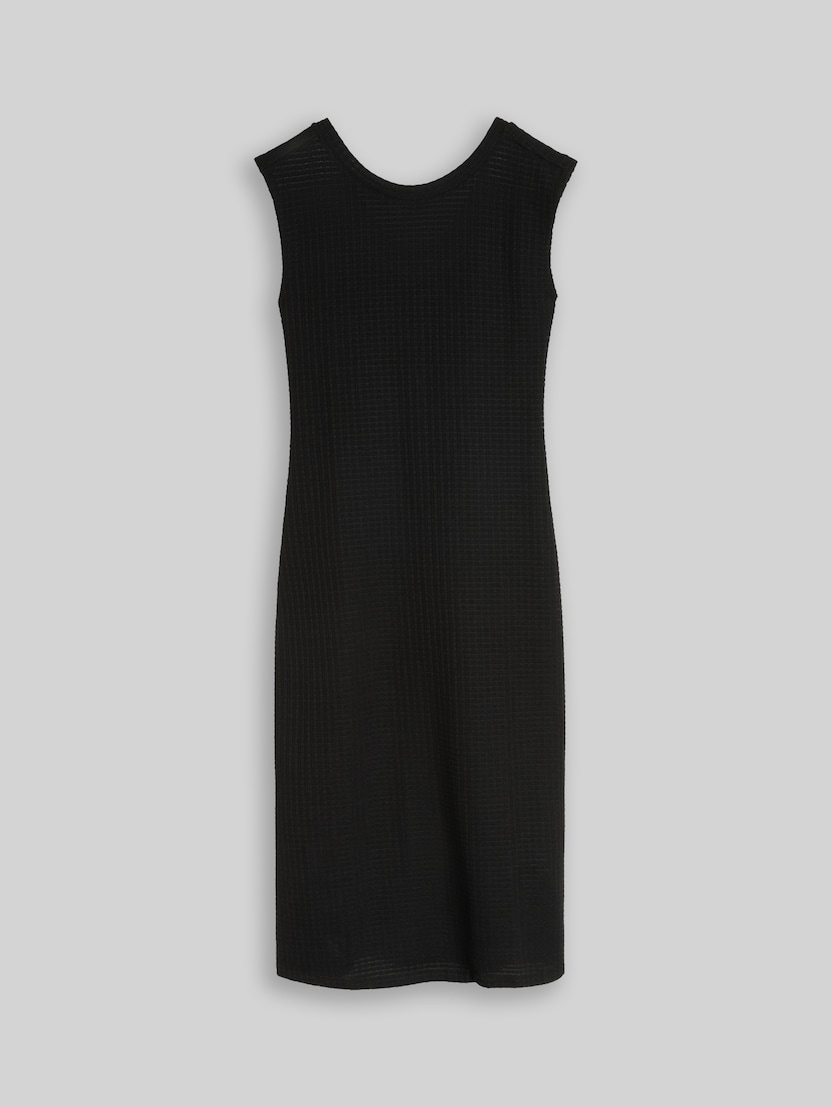 Fitted Jacquard Midi-Kleid von Denim Female, deep black