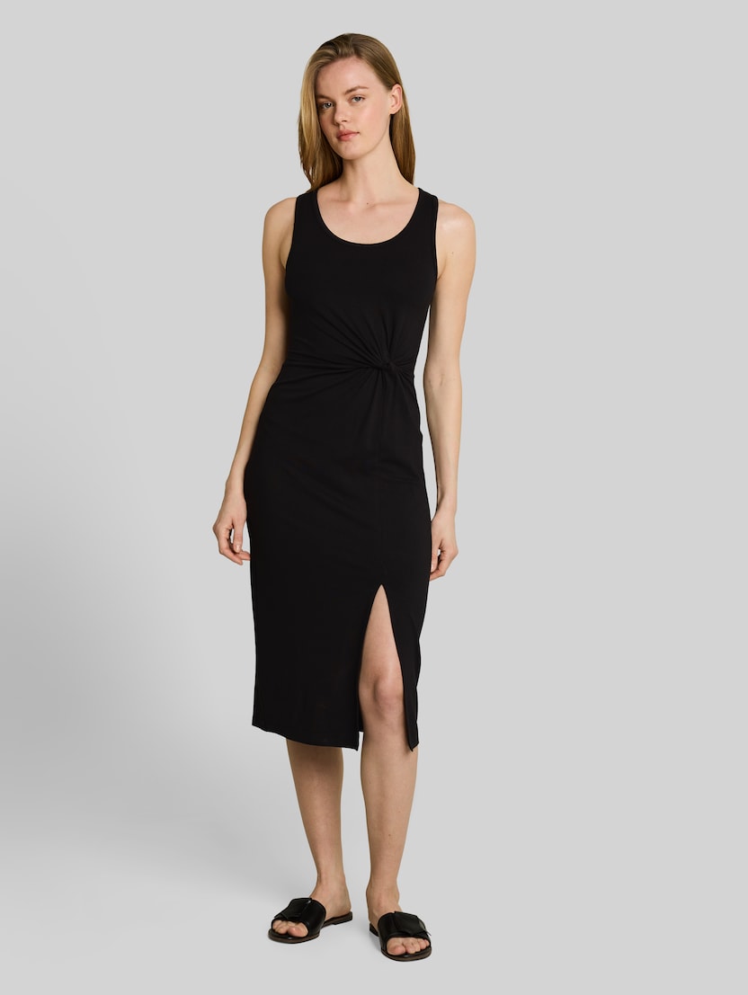 Fitted Midi-Kleid mit Knotendetail von Denim Female, deep black
