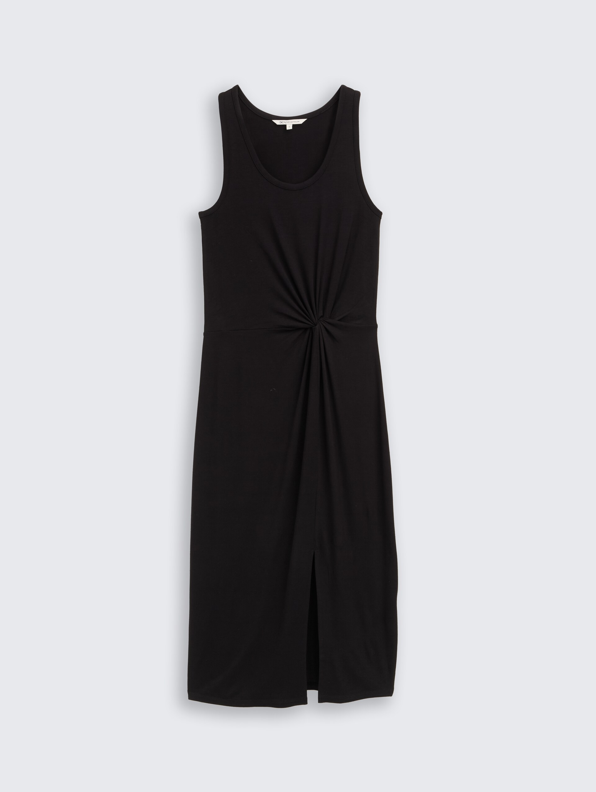 Getailleerde midi-jurk met knoopdetail - deep black - Product vooraanzicht