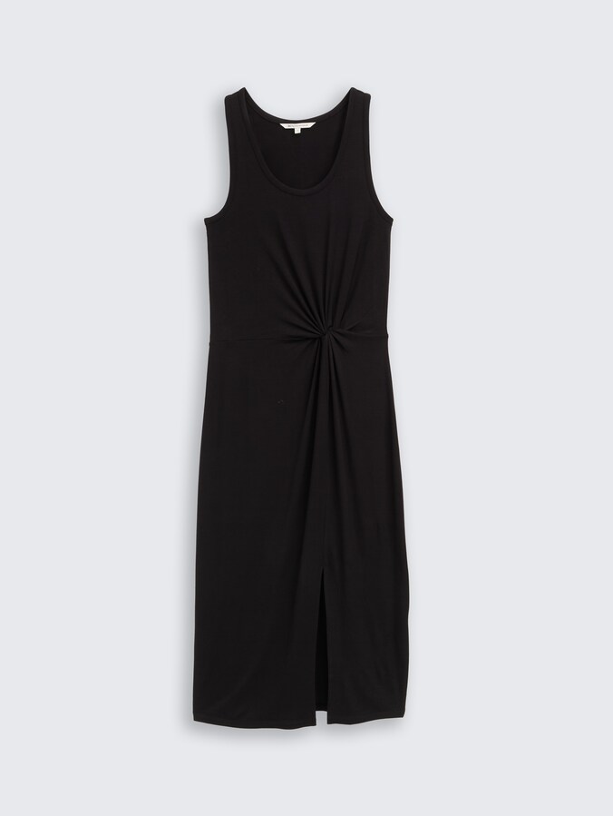 Fitted Midi-Kleid mit Knotendetail von Denim Female, deep black
