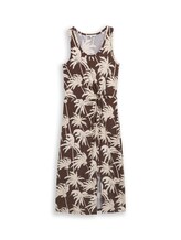 Geselecteerd, Getailleerde midi-jurk met knoopdetail door Tom Tailor, bruin