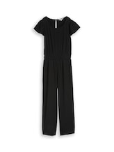 Ausgewählt, Crinkle Jumpsuit mit Rüschenärmeln von Tom Tailor, schwarz