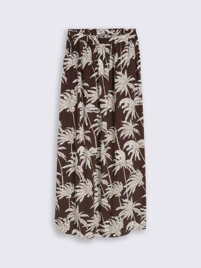 Maxi-Rock aus Viskose von Denim Female, brown palmtree print