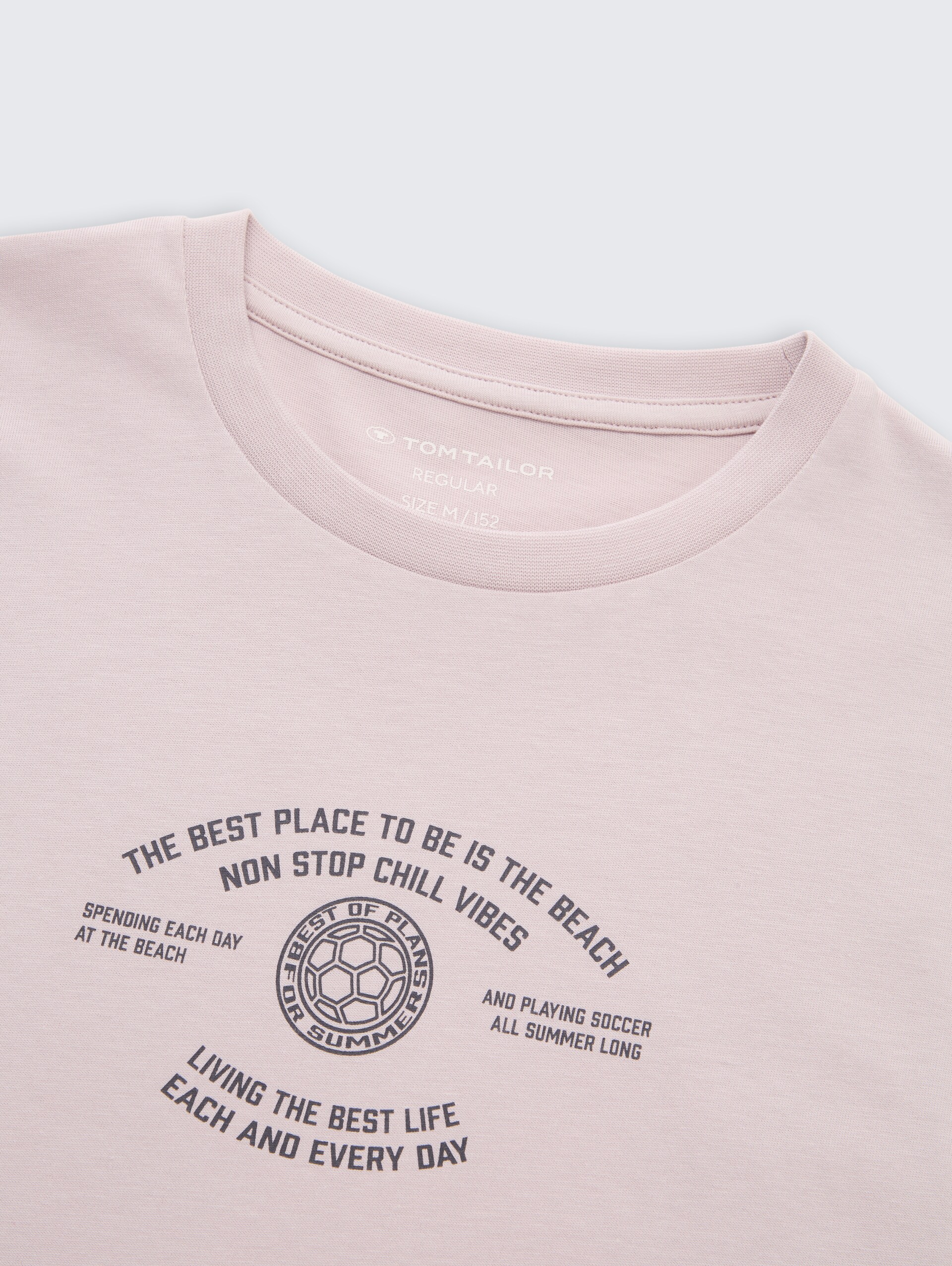 T-shirt met print - dusty greyish lilac - Detailaanzicht model
