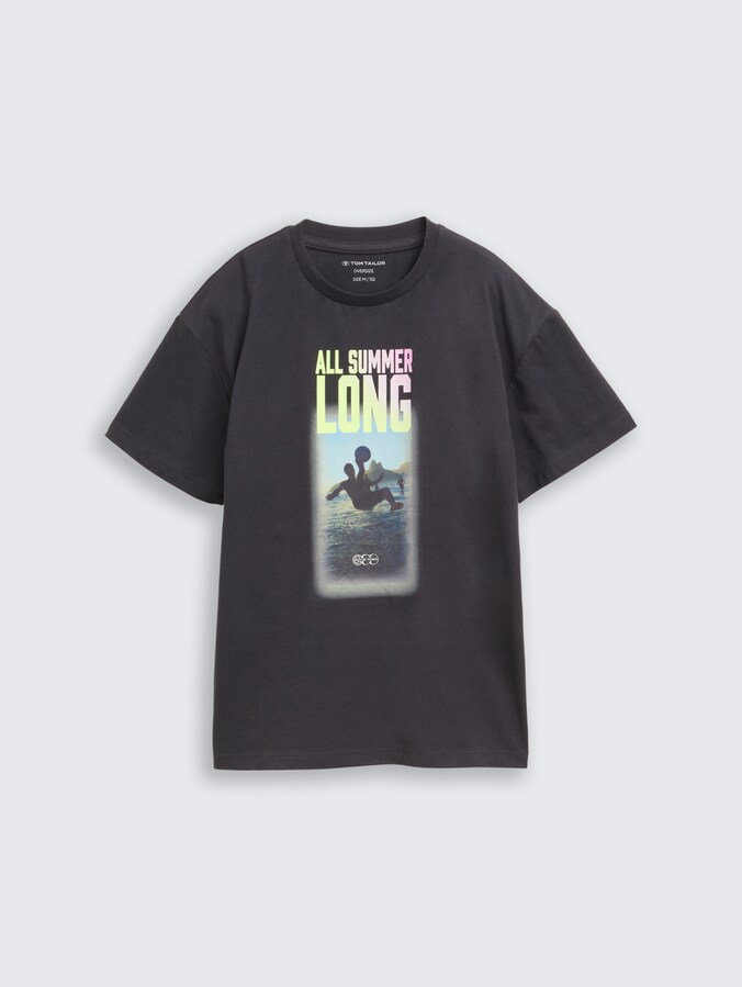 T-Shirt mit Foto-Print von Teen Boys, coal grey