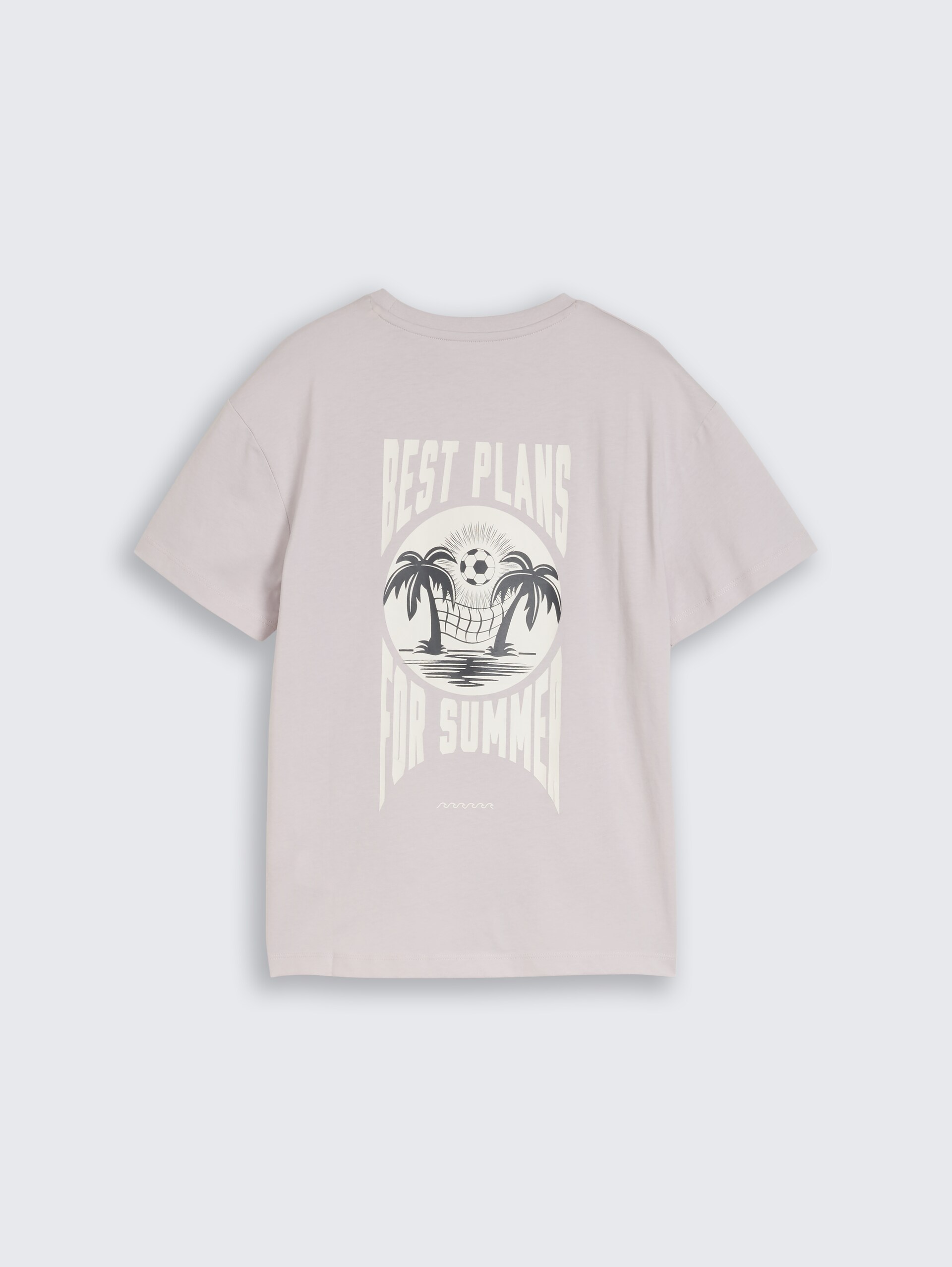 Oversized T-shirt met print - dusty greyish lilac