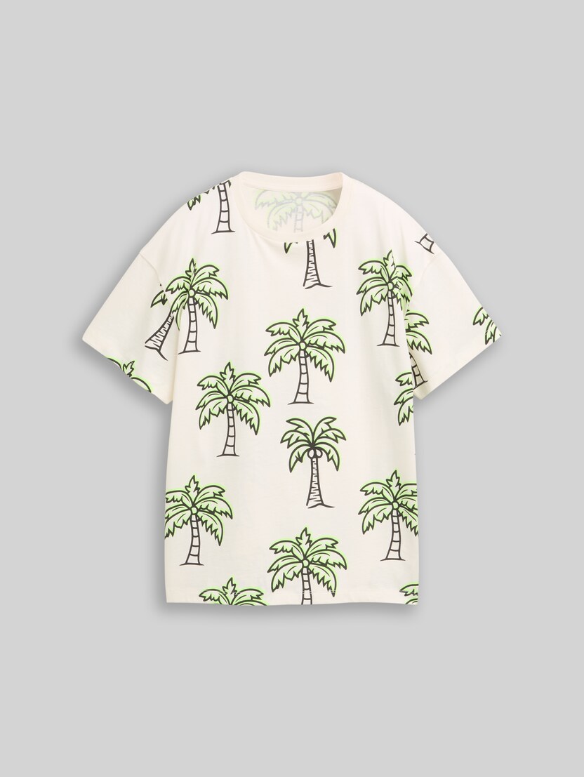 Oversize T-Shirt mit Muster von Teen Boys, large neon detail palm trees