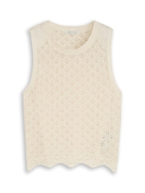 Selected, Knitted top with lace pattern by Tom Tailor, white