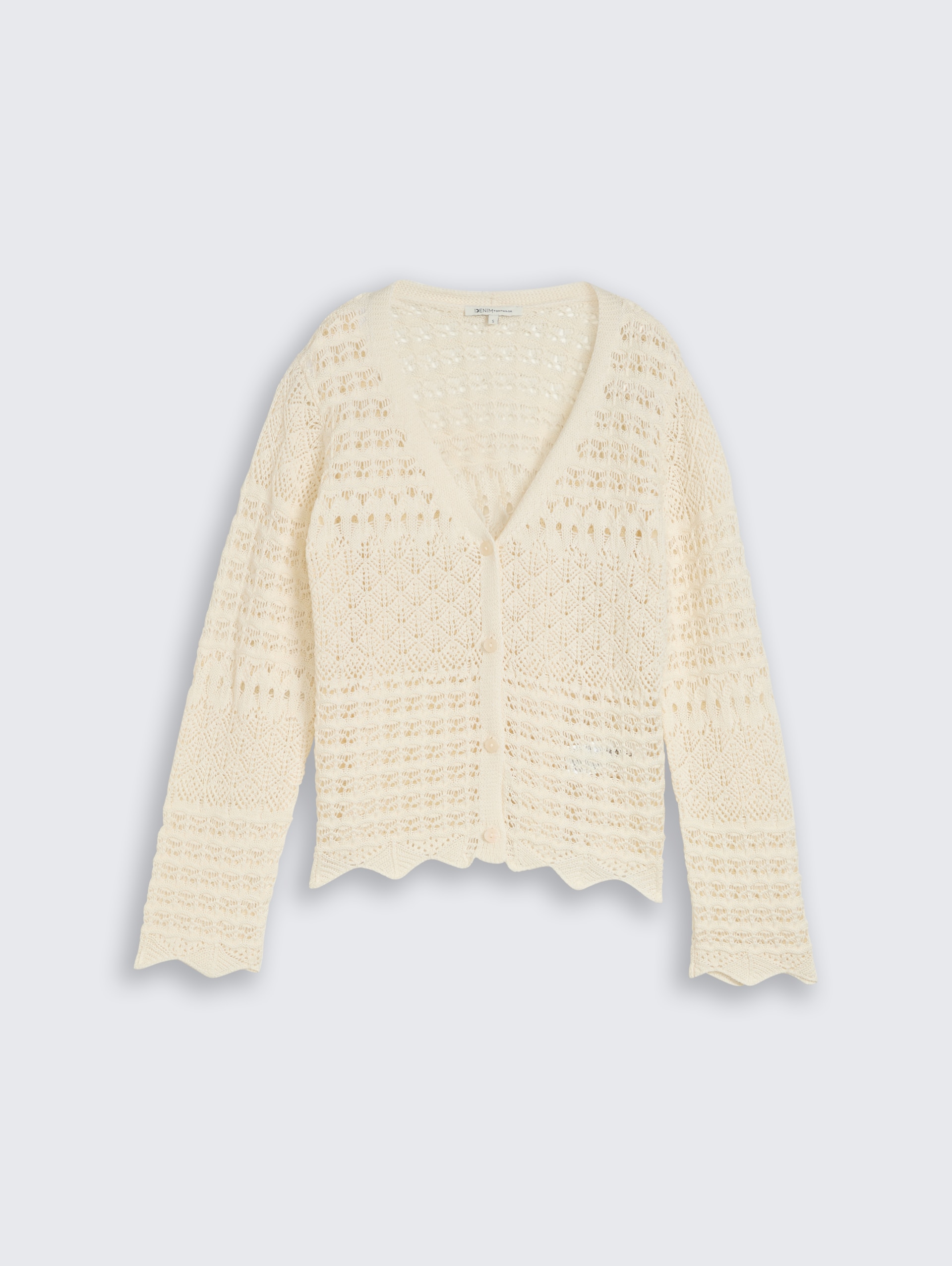Relaxed fit vest met gaatjespatroon - Dove White
