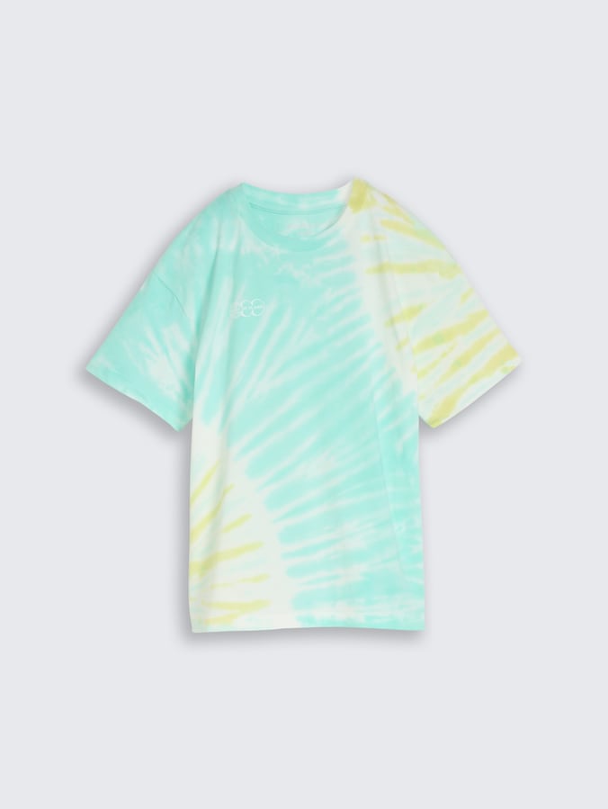 T-shirt oversize tie-dye par Teen Boys, turquoise tie dye design