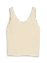Ausgewählt, Relaxed Fit Stricktop mit V-Ausschnitt von Tom Tailor, weiß