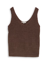 Nicht ausgewählt, Relaxed Fit Stricktop mit V-Ausschnitt von Tom Tailor, braun