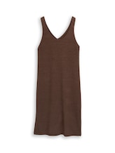 Niet geselecteerd, Losvallende gebreide jurk met V-hals door Tom Tailor, bruin