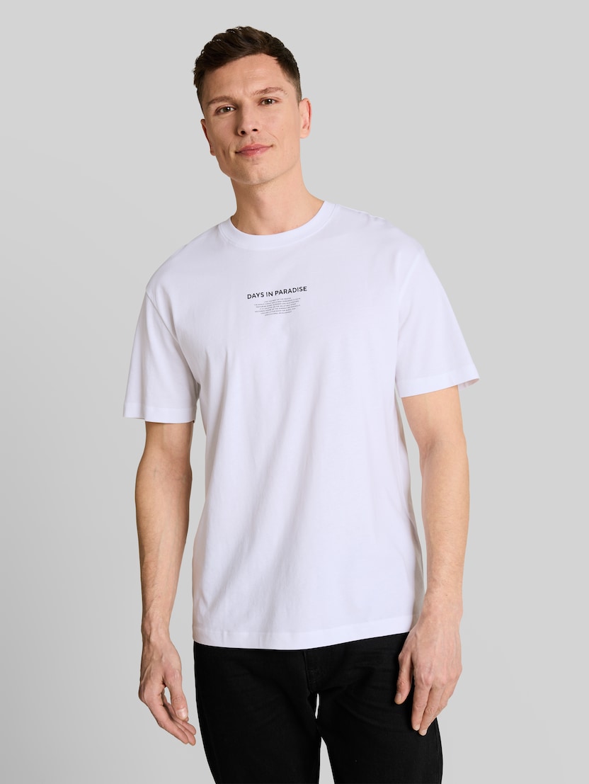 Relaxed Fit T-Shirt mit Fotoprint von Denim Male, White