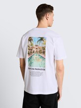 T-shirt coupe décontractée avec imprimé photo - White - Découpe Vue arrière du modèle
