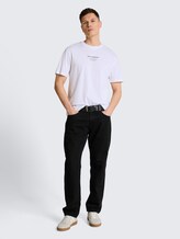 T-shirt coupe décontractée avec imprimé photo - White - Vue de face du modèle