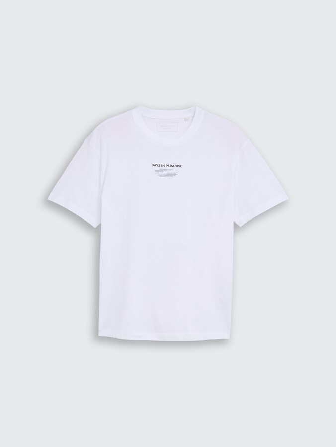 Relaxed Fit T-Shirt mit Fotoprint von Denim Male, White