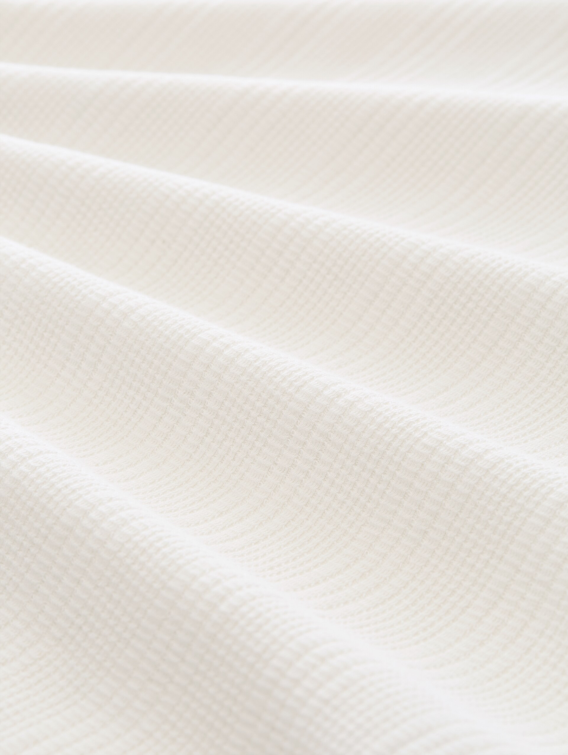 T-shirt met wafelstructuur - Wool White - Materiaalweergave