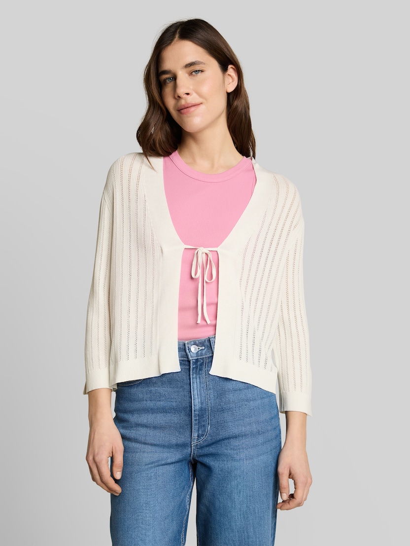 Cardigan mit Schleifendetail von Women, Whisper White