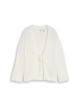 Nicht ausgewählt, Cardigan mit Schleifendetail von Tom Tailor, weiß