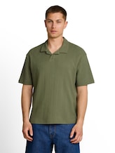 Niet geselecteerd, Poloshirt met relaxte pasvorm en wafelstructuur door Tom Tailor, groen