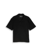 Geselecteerd, Poloshirt met relaxte pasvorm en wafelstructuur door Tom Tailor, zwart