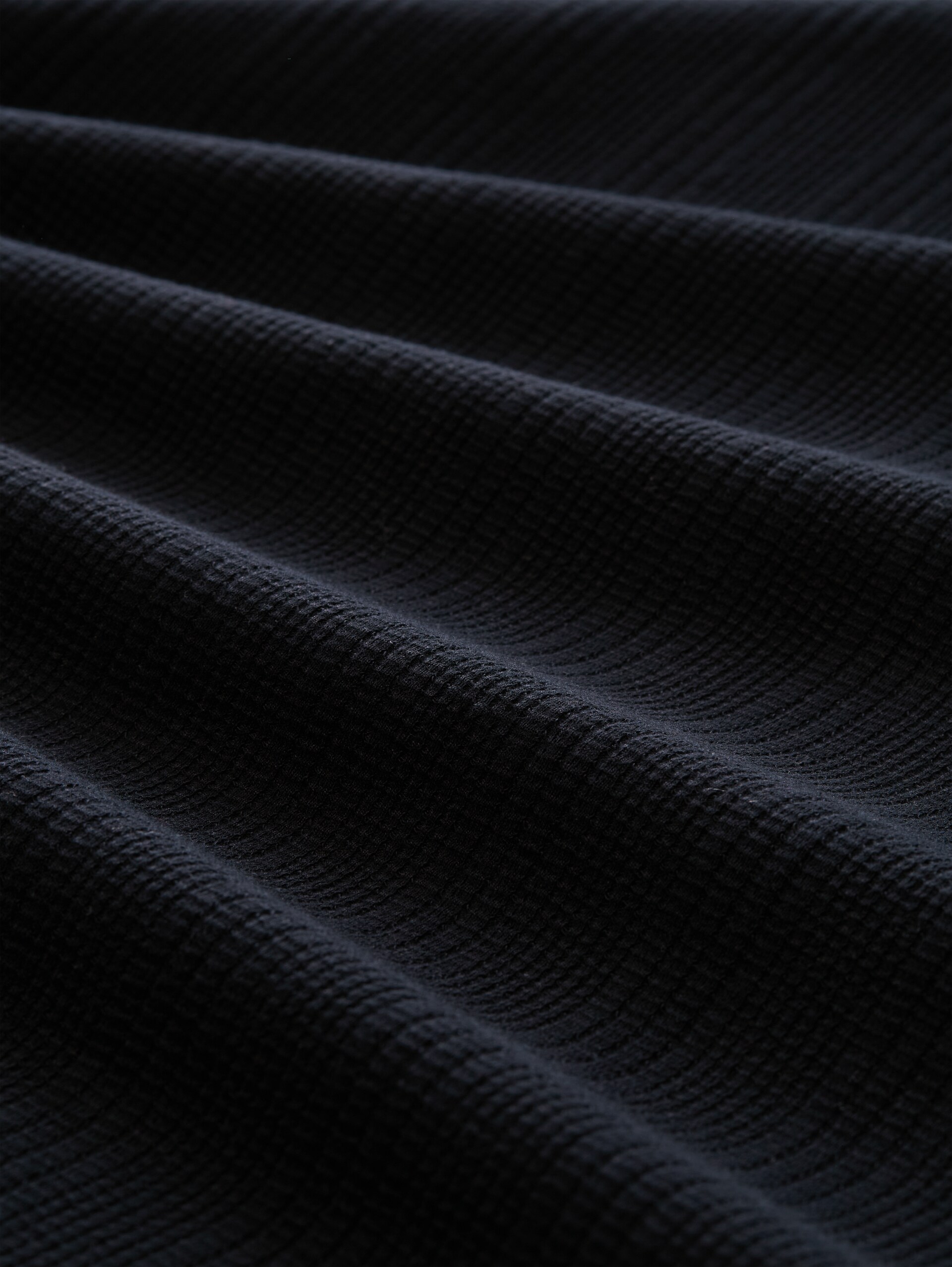 Poloshirt met relaxte pasvorm en wafelstructuur - Black