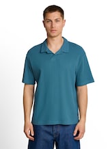 Geselecteerd, Poloshirt met relaxte pasvorm en wafelstructuur door Tom Tailor, blauw