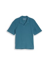 Niet geselecteerd, Poloshirt met relaxte pasvorm en wafelstructuur door Tom Tailor, blauw