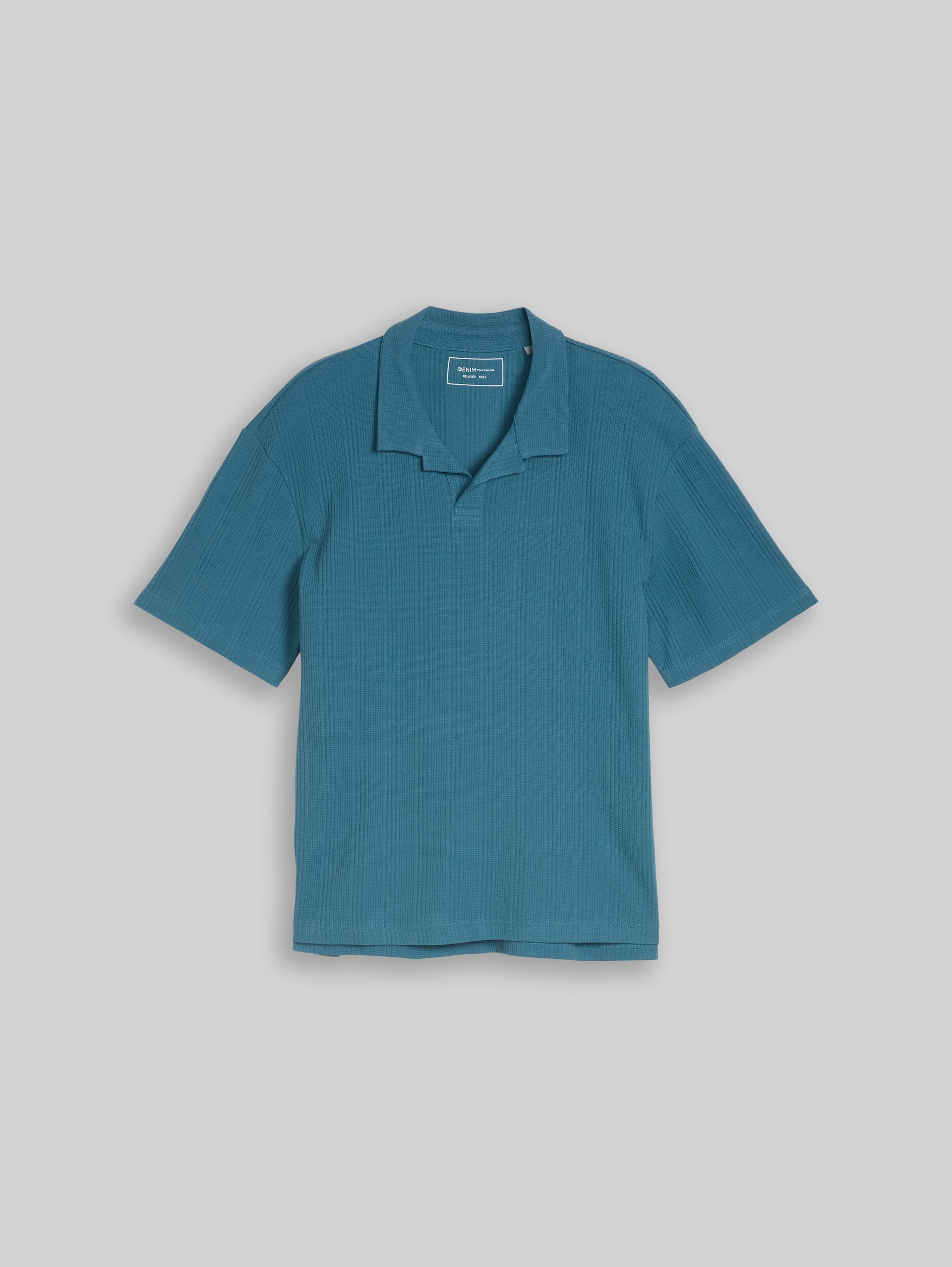 Poloshirt met relaxte pasvorm en wafelstructuur - classic dust blue