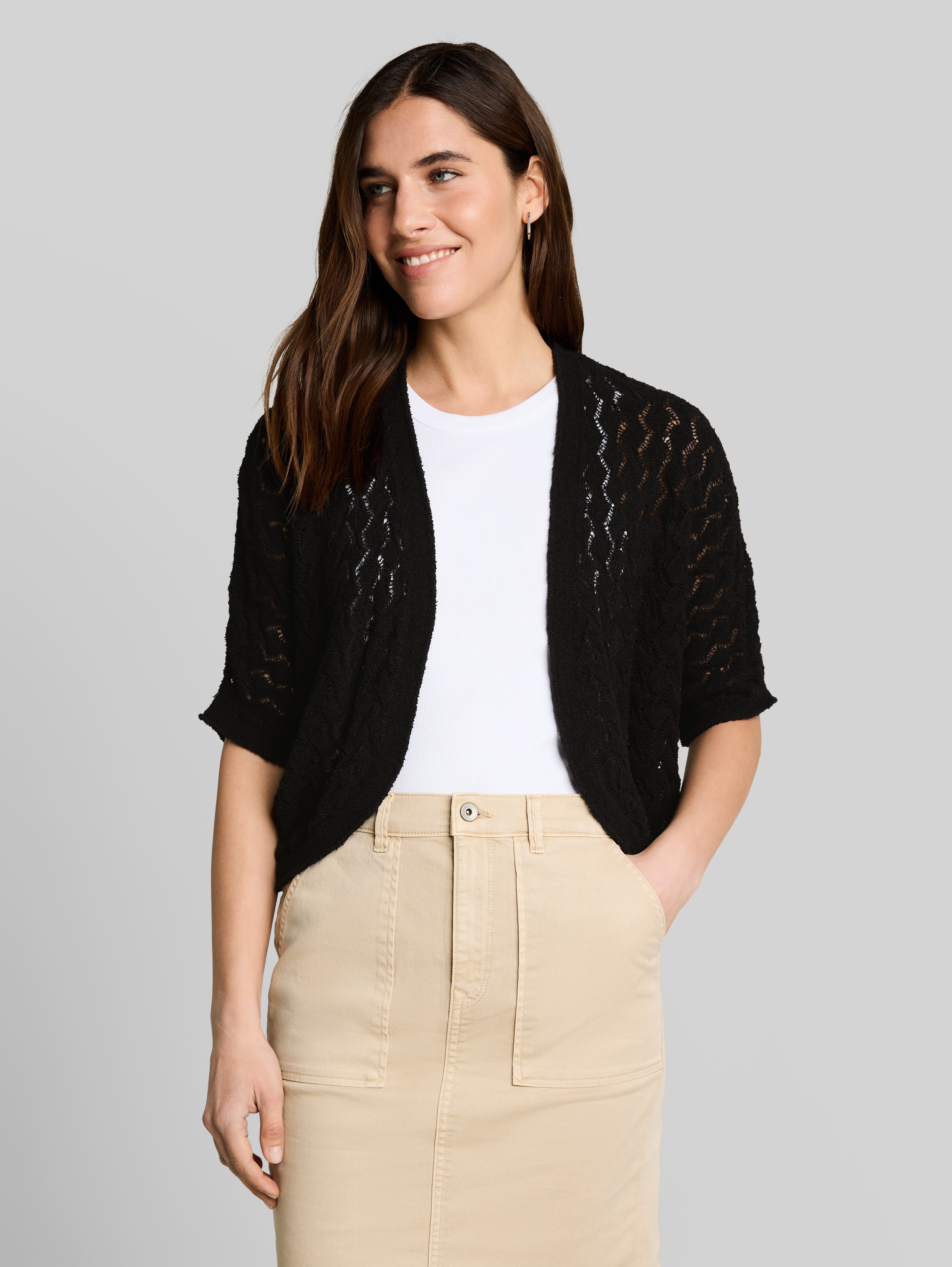 Oversized bolero-vest in zwart van Tom Tailor