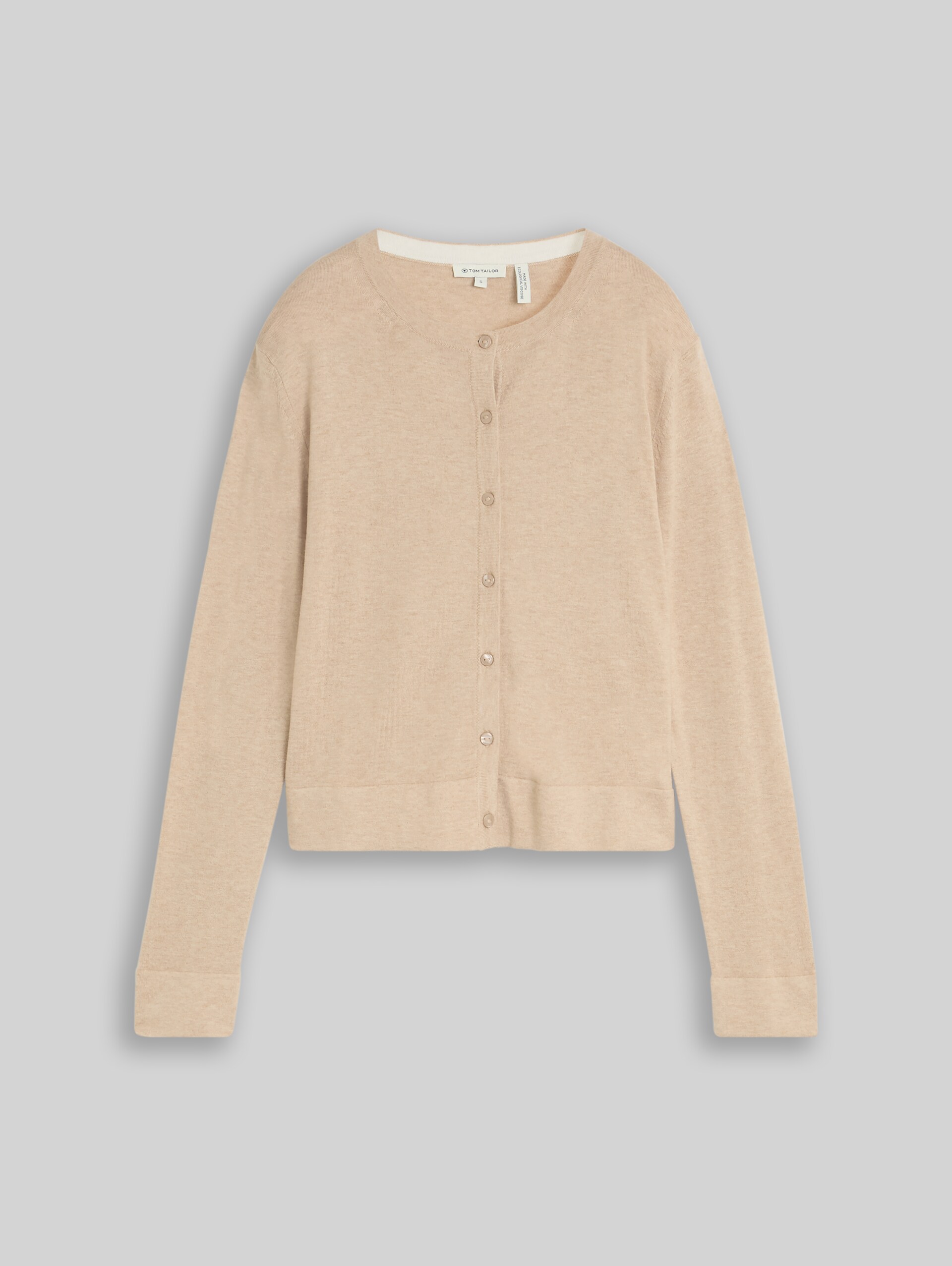 Cardigan mit Seidenanteil - gravel beige melange