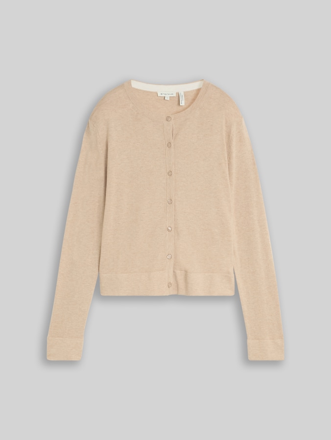 Cardigan with silk content by Women, gravel beige melange